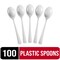 Party Solids 100 Pcs Disposable Utensils – Heavy Duty Plastic Cutlery Set – Premium Plastic Forks, Spoons or Knives for Parties, Events, Catering & Tableware Supplies by Exquisite